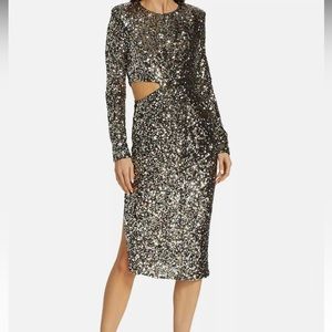 ASTR Black Rainbow Sequined Dress